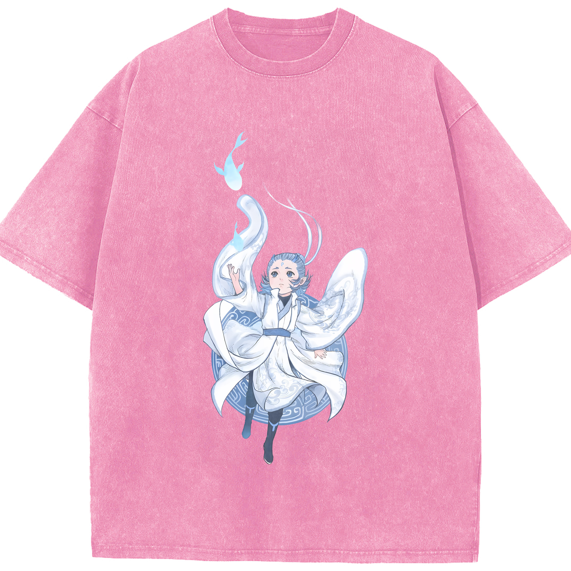 （画像用） Ne Zha 2 ナタ 魔童の大暴れ 綿100% ヴィンテージ風 半袖Tシャツ（フロントプリント）
